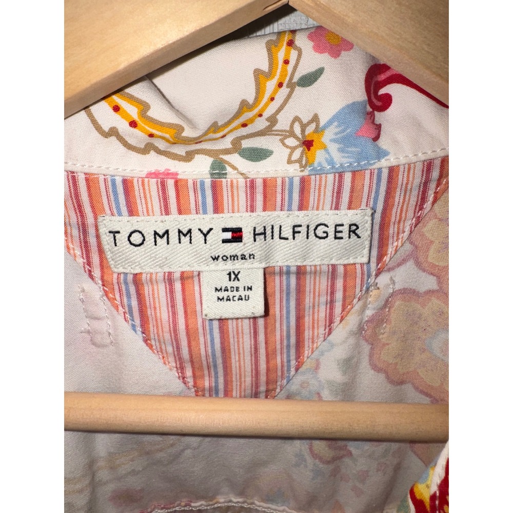 Tommy Hilfiger Jacket Women Multicolor Paisley Floral Cotton Trucker 1X - Picture 4 of 5